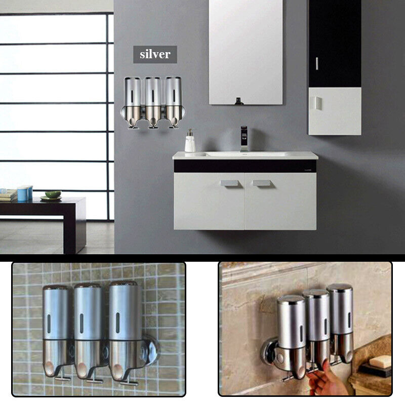 2Pcs 500ML Wall Mounted Shower Soap Shampoo Dispenser Lotion Bottle For Bathroom