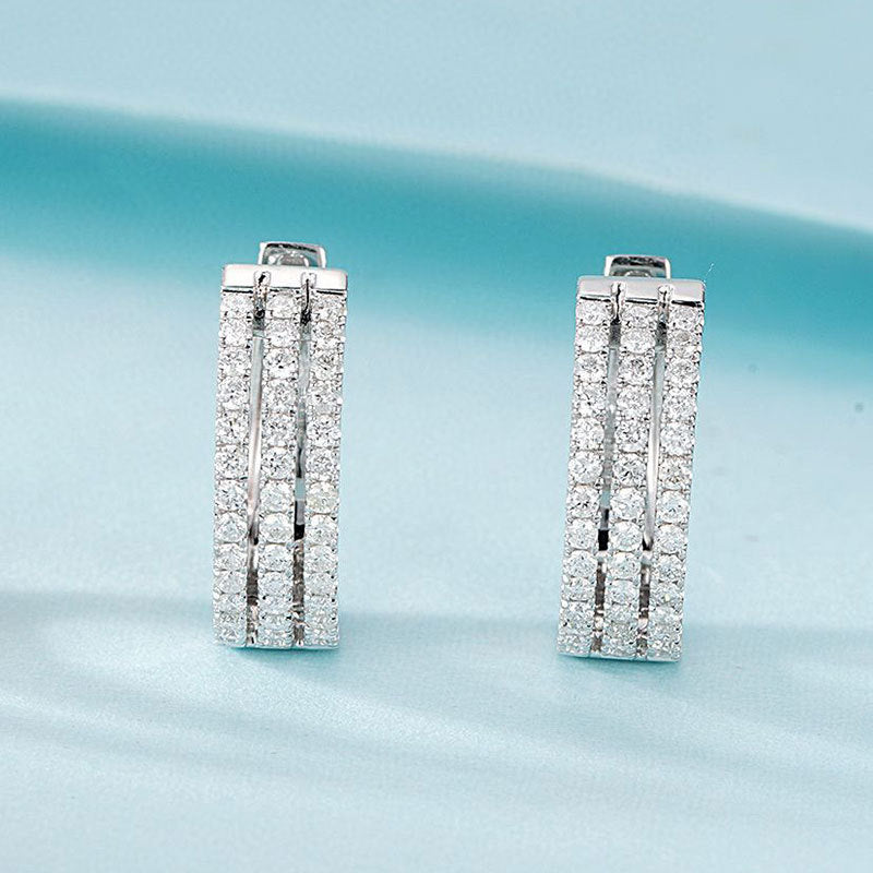 18K White Gold Natural Diamond Earrings